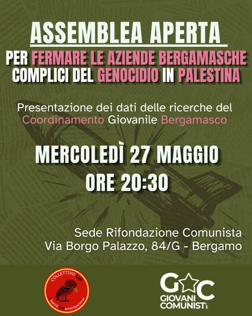 ASSEMBLEA APERTA PER FERMARE BATTAGGION E AZIENDE BELLICHE!