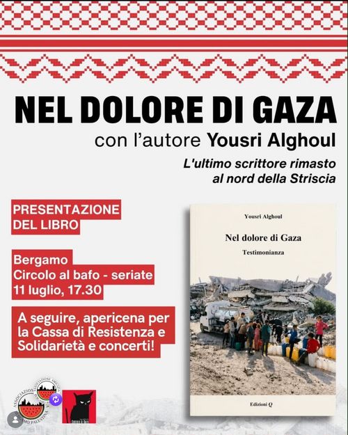 Presentazione del libro "Nel dolore di Gaza" con l'autore Yousri Alghoul