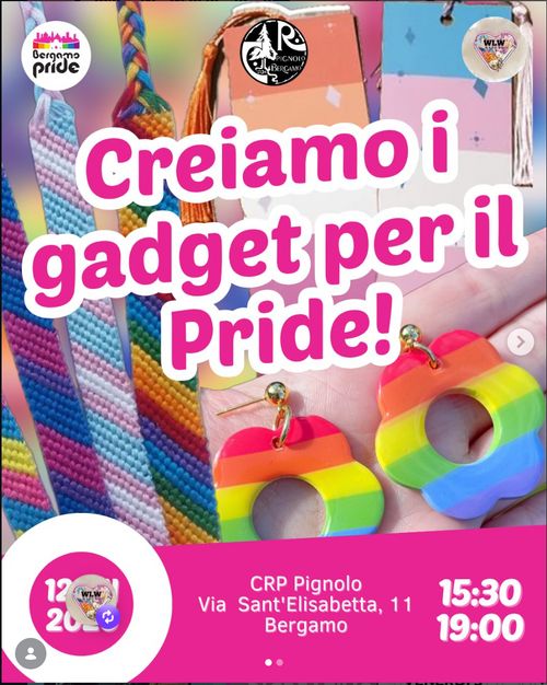 Laboratorio di creazione gadget per Bergamo Pride