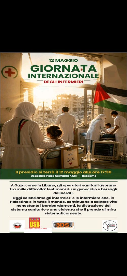 Presidio in solidarietà degli infermieri della Palestina e di tutte le zone di guerra