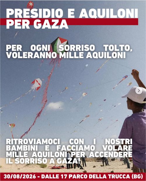 Presidio e aquiloni per Gaza
