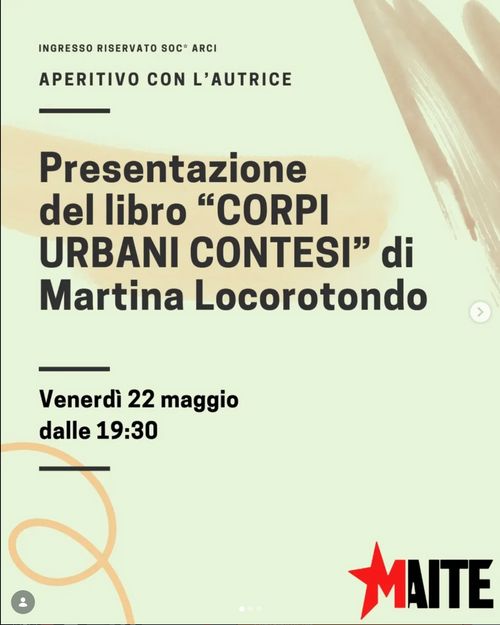 Presentazione del libro "CORPI URBANI CONTESI" di Martina Locorotondo