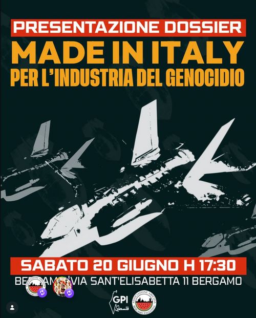 Presentazione del dossier "Made in Italy - Per l'industria del genocidio"