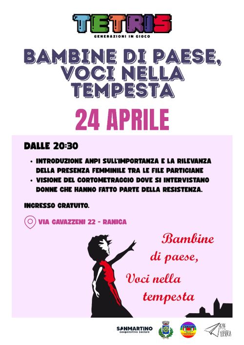 Donne durante la Resistenza - "BAMBINE DI PAESE, VOCI NELLA TEMPESTA"