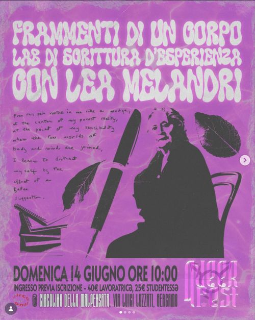 LAB di Scrittura d’esperienza - FRAMMENTI DI UN CORPOcon Lea Melandri